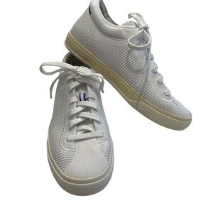 Rothy's Women's The Lace Up Bright White Knit Low Top Sneakers Shoes Size 7